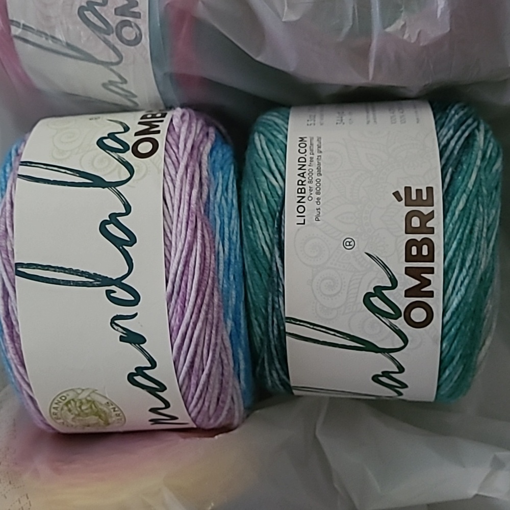 Mandala Ombre Lion Brand Yarn Lot x Two New with Tag crochet knitting acrylic ya - Picture 2 of 8